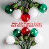 100 LED 50Ft Globe Christmas Lights Outdoor, Round G30 Christmas