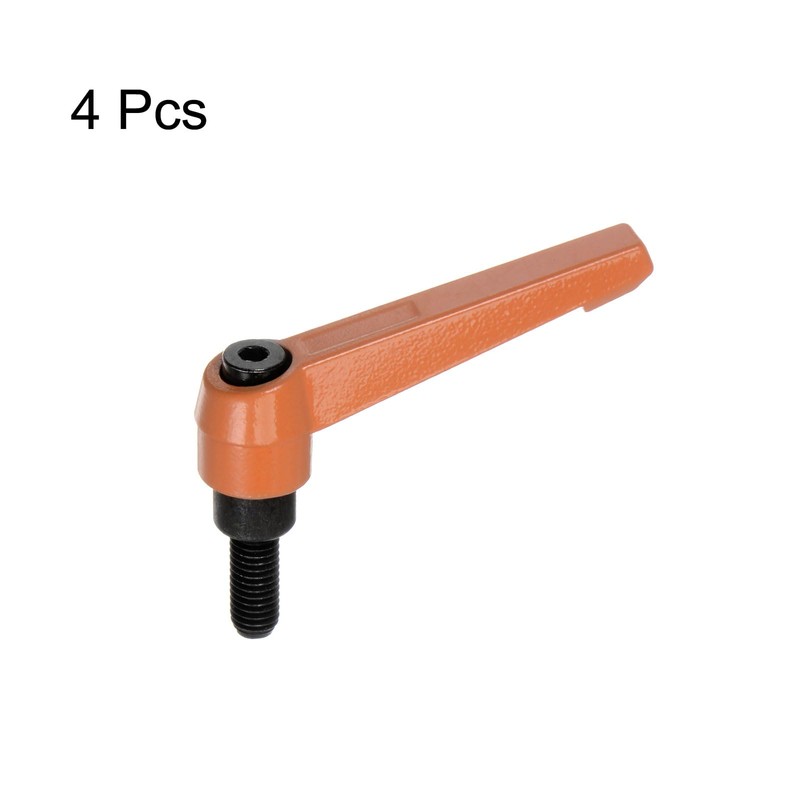 sourcing map 4pcs Adjustable Clamping Lever Handles M8 x 25mm