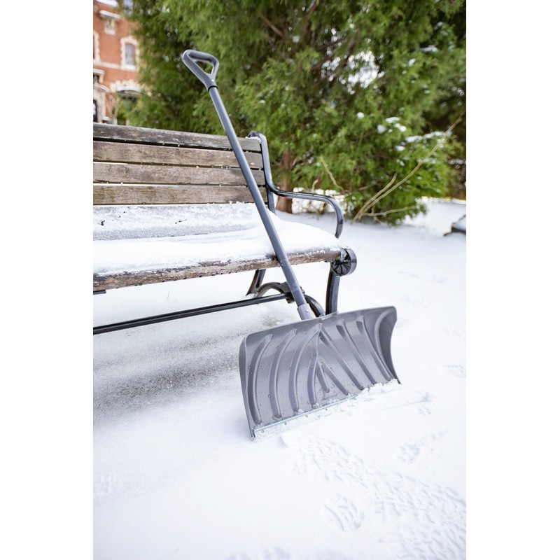 Suncast 24-Inch Snow Shovel and Pusher Combo with Durable Galvanized