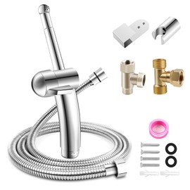 Llizuia Improved Bidet Hand Shower Set for Toilet with Adjustable Water Pressure Function, with G1/2 Inch & G3/8 Inch Three-Way Switching Valves, Bidet Insert for Toilet, for Toilet Personal Hygiene