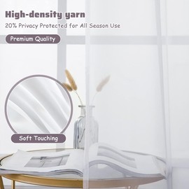 HWSWSH Pack of 2 Net Curtains, 60 x 90 cm, Bistro Curtain, Short Curtain, Modern, Translucent Window Curtains, Living Room Kitchen Curtains, Linen Curtain, Short, Kitchen Window, Short Curtain with