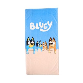 My sweety pop - Bluey Beach Towel - Bath Towel - Child - 70 x 140 cm - 100% Cotton - Holiday - Gift Idea - Bluey - Blue/Sand - Dog - Fox