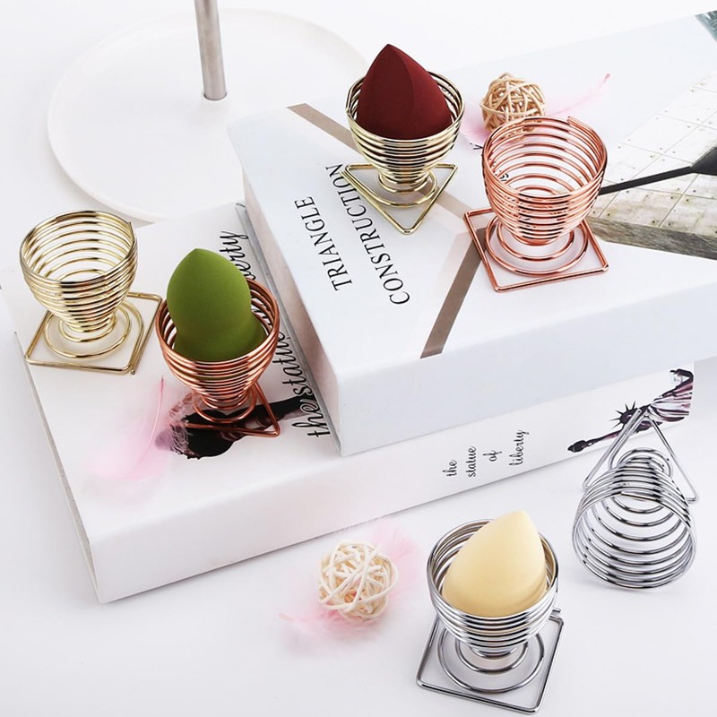 Nicear 4Pcs Beauty Sponge Blender Stand Makeup Puff Sponge Stand