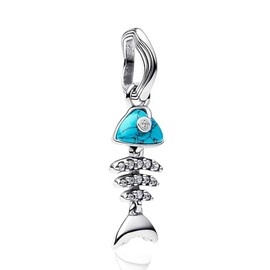 Rimgoris 925 Sterling Silver Charm Women's Bracelets Necklace Ocean Dolphin Charm Pendant Graduation Cap Hat Bachelor Cap Starfish Turtle Fish Summer Sea Beach Ocean Dolphin, Silver