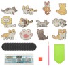 12 Pcs Cat Shape Diamond Art Fridge Magnet Cat Diamond