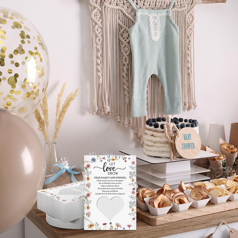 Fumete 100 Pack Wedding Favor Seed Packets Let Love Grow