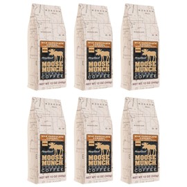 Moose Munch Gourmet Coffee by Harry & David, Milk Chocolate Caramel Flavored Ground Coffee - 12 Ounce Bag (Case of 6)