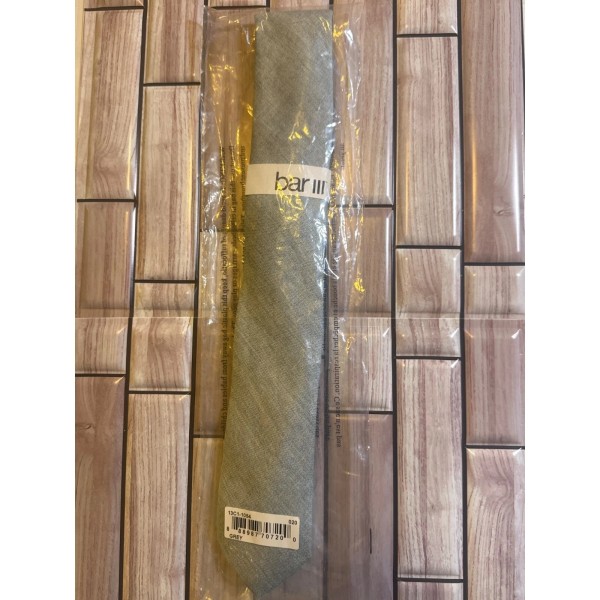 Bar III Mens Morden Solid Slim Tie Grey OS