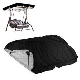 Yosoo Toldo para Columpio Al Aire Libre, Plateado Asientos para Patio Columpio para Porche Tela Oxford Evite el Agua Cubierta Superior para Columpio Adecuada para Accesorios de Sombra (Negro)