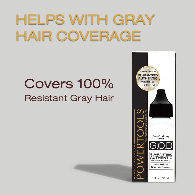 POWERTOOLS Gray Oxidizing Drops - Covers Resistant Gray Hair, Adds