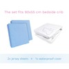 2 Cotton Jersey Fitted Sheets with 1 Waterproof Mattress Protector
