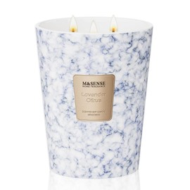 M&SENSE LavenderCitrus Scented Candles for Home, 3-Wick Highly Scented Jar Candles, 35 Oz 150 Hours Long Lasting Burning Candles Gifts for Women, Relaxing Aromatherapy Candle for Stress Relief