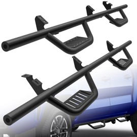 Tiezful Running Boards Compatible with Toyota Tacoma Double Cab Crew Cab 2024 2025, Drop Down Dual-Stage Side Steps 5 Inch Step Bars Side Rails