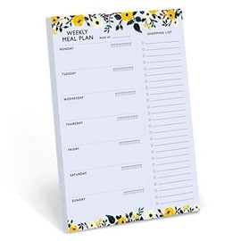 Minimalmart Weekly Magnetic Meal Planner Notepad - Food Planning Organizer and Grocery List Pad, Premium 52 Pages, with Tear Away Perforated Shopping List