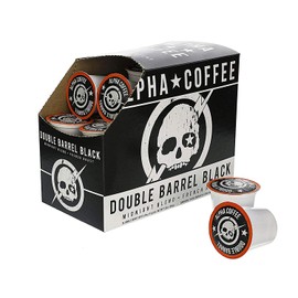 Alpha Coffee – Double Barrel Black - 24 Count Coffee Pods - Premium Gourmet Craft Dark/French Roast Coffee | Veteran Owned - Specialty Small Batch Roasted Coffee | 100% Arabica Beans