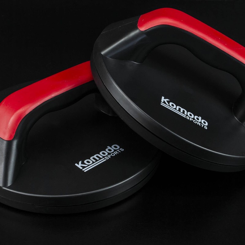 KOMODO Rotating Press Up Bars Push Ups Handles Grips (Red)