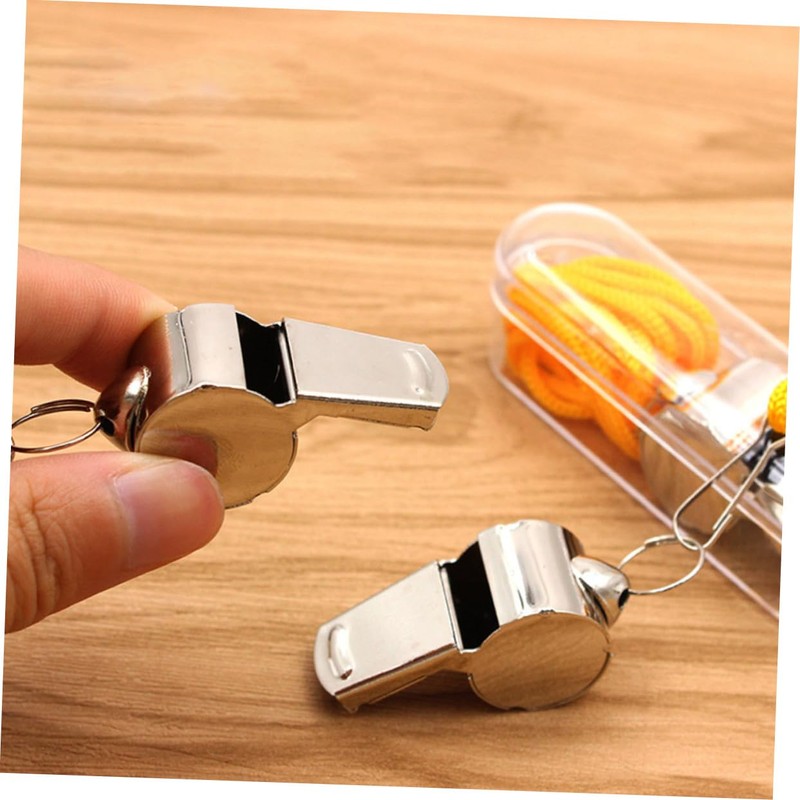 BESPORTBLE Emergency Sports Whistle Survival Metal Loud Stainless Steel Keychain