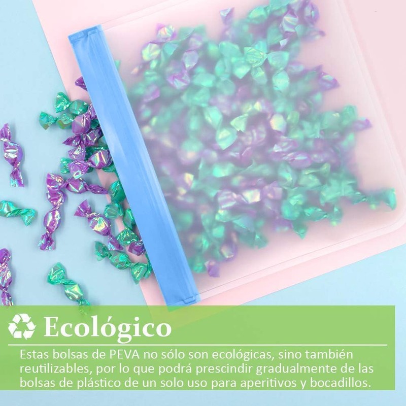 Bolsas Reutilizables para Alimentos,20PCS Bolsas de Silicona para Alimentos
