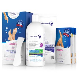 Mr. Fuss® No. 4 Plus Pack Basic Large Cuticle Callus Remover Economy Pack 3 Pieces Active Solution Quick Softening 500 ml Cotton Scraper