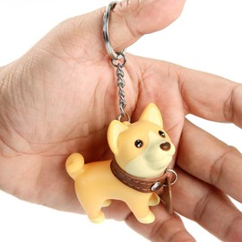 [WOWTAC] Shiba Inu Keychain, Keychain, Shiba Inu, Black Shiba, Pair Keychain, Dog, Keyring, Bag Charm, Cute Pendant, Small Accessories, Couples, Valentine's Day Gift, Boyfriend Girlfriend, Set of 2,