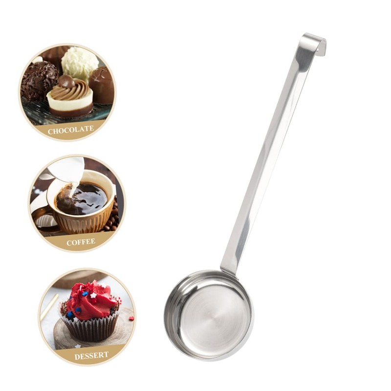 iplusmile Pizza Ladle Flat Bottom Soup Spoon 2 Pack Stainless