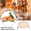 Clip On Tray Natural Bamboo 9.8in Round Home Couch Sofa
