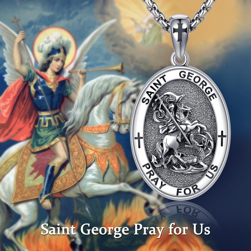 POPLYKE Cross Necklace 925 Sterling Silver Jesus Crucifix Chain Christian