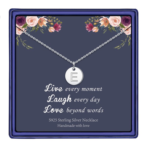 Hidepoo Disc Initial Necklaces Jewelry - S925 Sterling Silver Disc