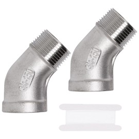 SWZHAI 2PCS 45 Degree Elbow 3/4" NPT Male to 3/4" NPT Female Street Elbow 304 Stainless Steel Pipe Fittings Male to Female Threaded Coupler