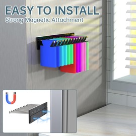 NiHome Magnetic Beer Sleeve Holder for Refrigerator, Easy Installation Thermocooler Organizer, Durable Acrylic & Stainless Steel for Kitchen or Bar, Multi-Use Storage for Bottle Caps & Openers (Small)