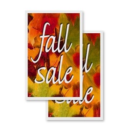 Fall Sale (2-Pack) 24" x 36" Vinyl Decals | Sign Insert Peel & Stick Decals Stickers Window Signs