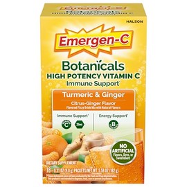 Emergen-C Citrus-Ginger Fizzy Drink Mix, Turmeric and Ginger, Immune Support, Natural Flavors with High Potency Vitamin C, 18 Count