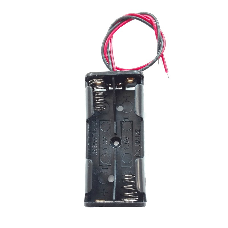 WAYLLSHINE 6PCS 2 x 1.5V AAA Battery Spring Clip Black