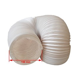 Exhaust Hose, Flexible PVC, Ø 150 mm, 3 m e.g. for Air Conditioning Units, Tumble Dryers, Extractor Hoods
