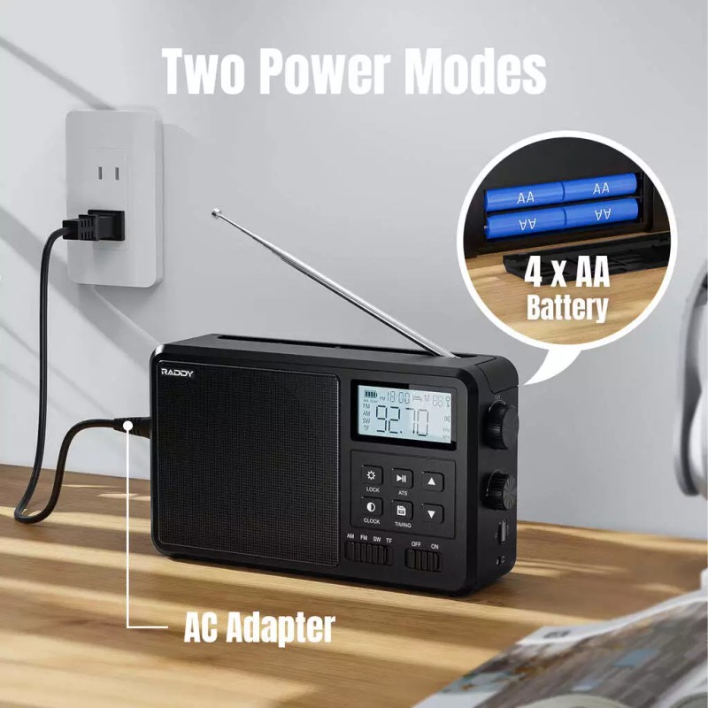 Raddy RF206 Shortwave Radio | FM/AM/SW | 8W Speaker |