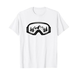 The Wintersport Store Unisex-Kids Boys T-Shirt Skiing Goggles T-Shirt White Medium