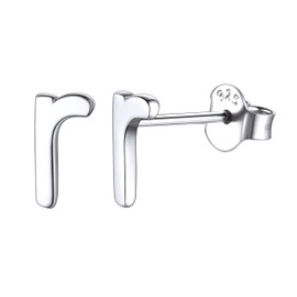 ChicSilver Initial Stud Earrings for Women, 925 Sterling Silver Dainty Small Lowercase Letter R Initial Earrings Hypoallergenic Earrings for Sensitive Ear