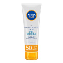 NIVEA SUN Protector Solar Facial para Piel Sensible (50 ml), Bloqueador Solar Libre de Aroma con FPS 50, de Sensacin Ligera no Grasoso ni Pegajoso... 