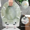 Angel Shield Marble Toilet Seat Durable Molded Wood with Quiet
