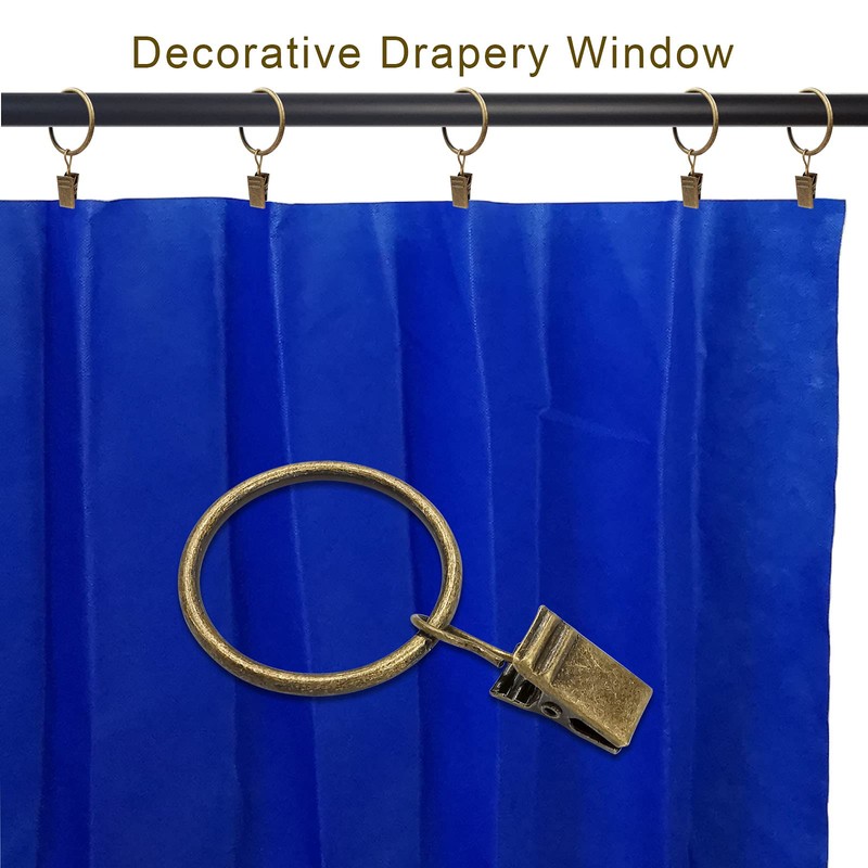 LLPJS 100 Pack Curtain Rings with Clips, Curtain Clip Rings