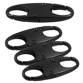 Hitefu 4PCS Double Small Carabiner Clips - Heavy Duty Zipper Clip Theft Deterrent - Securely Holding The Zipper Closed - Easy Zipper Pull Replacement for Fishing/Camping/Outdoor Sports (Black)