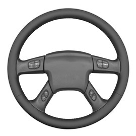 MEWANT Steering Wheel Cover for Chevy Silverado 1500/2500 / 3500 2003-2006 / Silverado 1500 2500HD 3500 Classic 2007 / Trailblazer 2002-2009 Hand-Stitched Black Leather Car Steering Wrap