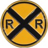 Enamel Pin - Yellow Railroad Crossing Sign