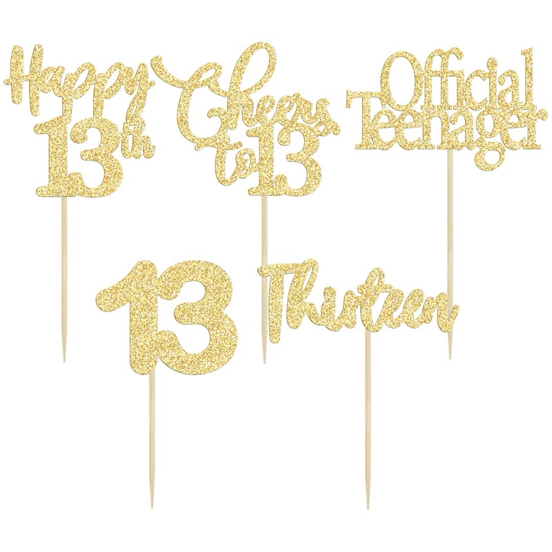 Paquete de 30 adornos para magdalenas de 13 cumpleaños con