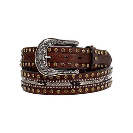 ARIAT Western Belt Womens Snake Skin Print Studs L Brown A1590002