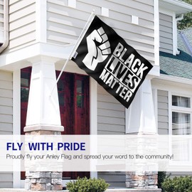 Anley Fly Breeze 3x5 Feet Black Lives Matter Fist Flag - Vivid Color and Fade Proof - Canvas Header and Double Stitched - BLM Flags Polyester with Brass Grommets 3 X 5 Ft