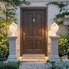 Outdoor Lamp Post Lights for Lawn Yard Driveway, White Outside