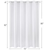 MitoVilla No Hooks Required Extra Long Shower Curtain Set with