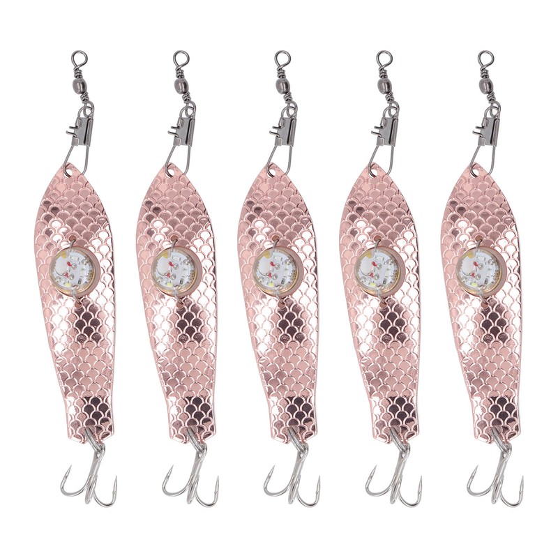 5PCS LED Fishing Lure Light Rustproof Stainless Steel LED Lighted