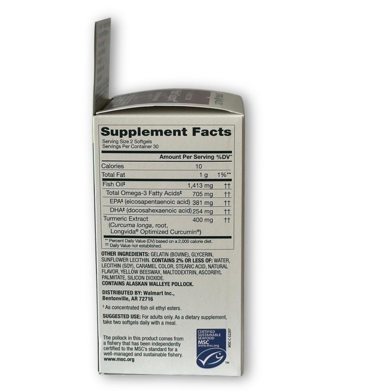Brain Support 4 Function- Supplement with Omega 3 Turmeric, 60